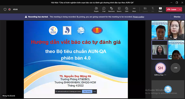 TS. Mộng Hà báo cáo "Áp dụng nguyên tắc PDCA trong viết báo cáo TĐG CTĐT theo vx8899 4.0"