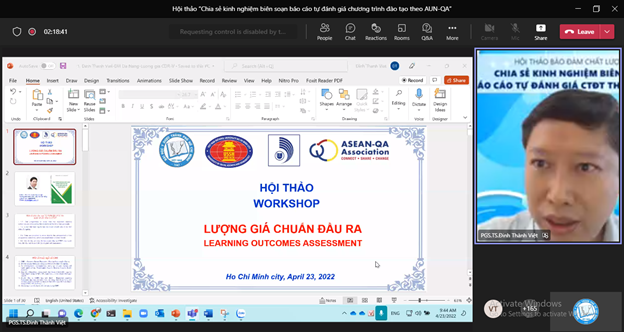 PGS.TS. Thành Việt báo cáo "Lượng giá chuẩn đầu ra"